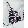 image:imageRoseSeek Womens 2 Piece Leopard Floral Bikini Sets Halter Triangle String Bathing Suit Starfish Metal SwimsuitsBlack Cow Camo