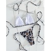 image:imageRoseSeek Womens 2 Piece Leopard Floral Bikini Sets Halter Triangle String Bathing Suit Starfish Metal SwimsuitsBlack Cow Camo