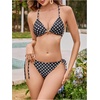 image:imageRoseSeek Womens 2 Piece Leopard Floral Bikini Sets Halter Triangle String Bathing Suit Starfish Metal SwimsuitsBlack and White