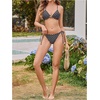 image:imageRoseSeek Womens 2 Piece Leopard Floral Bikini Sets Halter Triangle String Bathing Suit Starfish Metal SwimsuitsBlack and White