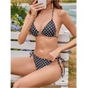 image:imageRoseSeek Womens 2 Piece Leopard Floral Bikini Sets Halter Triangle String Bathing Suit Starfish Metal SwimsuitsBlack and White