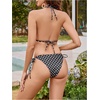 image:imageRoseSeek Womens 2 Piece Leopard Floral Bikini Sets Halter Triangle String Bathing Suit Starfish Metal SwimsuitsBlack and White
