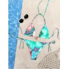 image:imageRoseSeek Womens 2 Piece Leopard Floral Bikini Sets Halter Triangle String Bathing Suit Starfish Metal SwimsuitsBlue