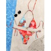 image:imageRoseSeek Womens 2 Piece Leopard Floral Bikini Sets Halter Triangle String Bathing Suit Starfish Metal SwimsuitsBlue Red