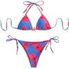 image:imageRoseSeek Womens 2 Piece Leopard Floral Bikini Sets Halter Triangle String Bathing Suit Starfish Metal SwimsuitsBlue and Pink