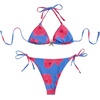 image:imageRoseSeek Womens 2 Piece Leopard Floral Bikini Sets Halter Triangle String Bathing Suit Starfish Metal SwimsuitsBlue and Pink