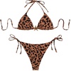 image:imageRoseSeek Womens 2 Piece Leopard Floral Bikini Sets Halter Triangle String Bathing Suit Starfish Metal SwimsuitsCheetah Brown