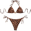 image:imageRoseSeek Womens 2 Piece Leopard Floral Bikini Sets Halter Triangle String Bathing Suit Starfish Metal SwimsuitsCheetah Brown