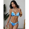 image:imageRoseSeek Womens 2 Piece Leopard Floral Bikini Sets Halter Triangle String Bathing Suit Starfish Metal SwimsuitsFloral Blue