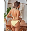 image:imageRoseSeek Womens 2 Piece Leopard Floral Bikini Sets Halter Triangle String Bathing Suit Starfish Metal SwimsuitsFloral Yellow