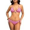 image:imageRoseSeek Womens 2 Piece Leopard Floral Bikini Sets Halter Triangle String Bathing Suit Starfish Metal SwimsuitsHot Pink