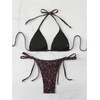 image:imageRoseSeek Womens 2 Piece Leopard Floral Bikini Sets Halter Triangle String Bathing Suit Starfish Metal SwimsuitsMix Cheetah