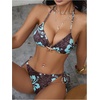 image:imageRoseSeek Womens 2 Piece Leopard Floral Bikini Sets Halter Triangle String Bathing Suit Starfish Metal SwimsuitsMulticolor Brown