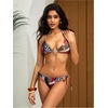image:imageRoseSeek Womens 2 Piece Leopard Floral Bikini Sets Halter Triangle String Bathing Suit Starfish Metal SwimsuitsMulticolor Leopard