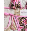 image:imageRoseSeek Womens 2 Piece Leopard Floral Bikini Sets Halter Triangle String Bathing Suit Starfish Metal SwimsuitsMulticolor Leopard Floral