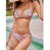 image:imageRoseSeek Womens 2 Piece Leopard Floral Bikini Sets Halter Triangle String Bathing Suit Starfish Metal SwimsuitsMulticolor Orange