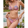 image:imageRoseSeek Womens 2 Piece Leopard Floral Bikini Sets Halter Triangle String Bathing Suit Starfish Metal SwimsuitsMulticolor Pink