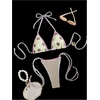 image:imageRoseSeek Womens 2 Piece Leopard Floral Bikini Sets Halter Triangle String Bathing Suit Starfish Metal SwimsuitsMulticolor Polka Dots