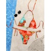 image:imageRoseSeek Womens 2 Piece Leopard Floral Bikini Sets Halter Triangle String Bathing Suit Starfish Metal SwimsuitsOrange Green