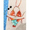 image:imageRoseSeek Womens 2 Piece Leopard Floral Bikini Sets Halter Triangle String Bathing Suit Starfish Metal SwimsuitsOrange Green