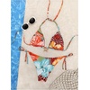 image:imageRoseSeek Womens 2 Piece Leopard Floral Bikini Sets Halter Triangle String Bathing Suit Starfish Metal SwimsuitsOrange and Blue