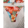 image:imageRoseSeek Womens 2 Piece Leopard Floral Bikini Sets Halter Triangle String Bathing Suit Starfish Metal SwimsuitsOrange and Blue