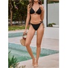 image:imageRoseSeek Womens 2 Piece Leopard Floral Bikini Sets Halter Triangle String Bathing Suit Starfish Metal SwimsuitsPure Black