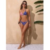 image:imageRoseSeek Womens 2 Piece Leopard Floral Bikini Sets Halter Triangle String Bathing Suit Starfish Metal SwimsuitsRed and Blue