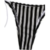 image:imageRoseSeek Womens 2 Piece Leopard Floral Bikini Sets Halter Triangle String Bathing Suit Starfish Metal SwimsuitsStriped Black and White