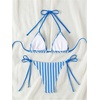 image:imageRoseSeek Womens 2 Piece Leopard Floral Bikini Sets Halter Triangle String Bathing Suit Starfish Metal SwimsuitsStriped Blue