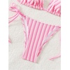 image:imageRoseSeek Womens 2 Piece Leopard Floral Bikini Sets Halter Triangle String Bathing Suit Starfish Metal SwimsuitsStriped Light Pink
