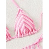 image:imageRoseSeek Womens 2 Piece Leopard Floral Bikini Sets Halter Triangle String Bathing Suit Starfish Metal SwimsuitsStriped Light Pink