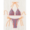 image:imageRoseSeek Womens 2 Piece Leopard Floral Bikini Sets Halter Triangle String Bathing Suit Starfish Metal SwimsuitsStriped Multicolor