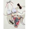 image:imageRoseSeek Womens 2 Piece Leopard Floral Bikini Sets Halter Triangle String Bathing Suit Starfish Metal SwimsuitsZebra Floral