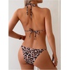 image:imageRoseSeek Womens 2 Piece Leopard Floral Bikini Sets Ring Triangle Halter Bathing Suit Tie Back SwimsuitBrown