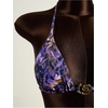 image:imageRoseSeek Womens 2 Piece Leopard Floral Bikini Sets Ring Triangle Halter Bathing Suit Tie Back SwimsuitMix Purple