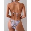 image:imageRoseSeek Womens 2 Piece Leopard Floral Bikini Sets Ring Triangle Halter Bathing Suit Tie Back SwimsuitMulticoloured