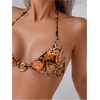 image:imageRoseSeek Womens 2 Piece Leopard Floral Bikini Sets Ring Triangle Halter Bathing Suit Tie Back SwimsuitOrange