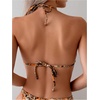 image:imageRoseSeek Womens 2 Piece Leopard Floral Bikini Sets Ring Triangle Halter Bathing Suit Tie Back SwimsuitOrange