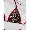 image:imageRoseSeek Womens 2 Piece Leopard Ruffle Bikini Sets Triangle Halter Y2k Swimsuit Contrast Trim Bathing SuitMulticolor