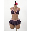 image:imageRoseSeek Womens 2 Piece Leopard Ruffle Bikini Sets Triangle Halter Y2k Swimsuit Contrast Trim Bathing SuitMulticolor Purple