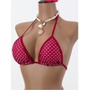 image:imageRoseSeek Womens 2 Piece Leopard Ruffle Bikini Sets Triangle Halter Y2k Swimsuit Contrast Trim Bathing SuitRed