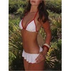 image:imageRoseSeek Womens 2 Piece Leopard Ruffle Bikini Sets Triangle Halter Y2k Swimsuit Contrast Trim Bathing SuitRed and White
