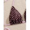 image:imageRoseSeek Womens 2 Piece Polka Dots Bikini Sets High Waisted Triangle Halter String Thong SwimsuitBrown and Pink