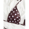 image:imageRoseSeek Womens 2 Piece Polka Dots Bikini Sets High Waisted Triangle Halter String Thong SwimsuitBrown and White