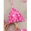 image:imageRoseSeek Womens 2 Piece Polka Dots Bikini Sets High Waisted Triangle Halter String Thong SwimsuitHot Pink