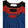 image:imageRoseSeek Womens 3 Packs Open Back Tops T Shirt Criss Cross Cut Out Tee Short Sleeve Crewneck Summer Backless TopsBlack Blue Red