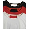 image:imageRoseSeek Womens 3 Packs Open Back Tops T Shirt Criss Cross Cut Out Tee Short Sleeve Crewneck Summer Backless TopsBlack Red Pink
