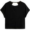 image:imageRoseSeek Womens 3 Packs Open Back Tops T Shirt Criss Cross Cut Out Tee Short Sleeve Crewneck Summer Backless TopsBlack White Blue