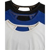 image:imageRoseSeek Womens 3 Packs Open Back Tops T Shirt Criss Cross Cut Out Tee Short Sleeve Crewneck Summer Backless TopsBlack White Blue